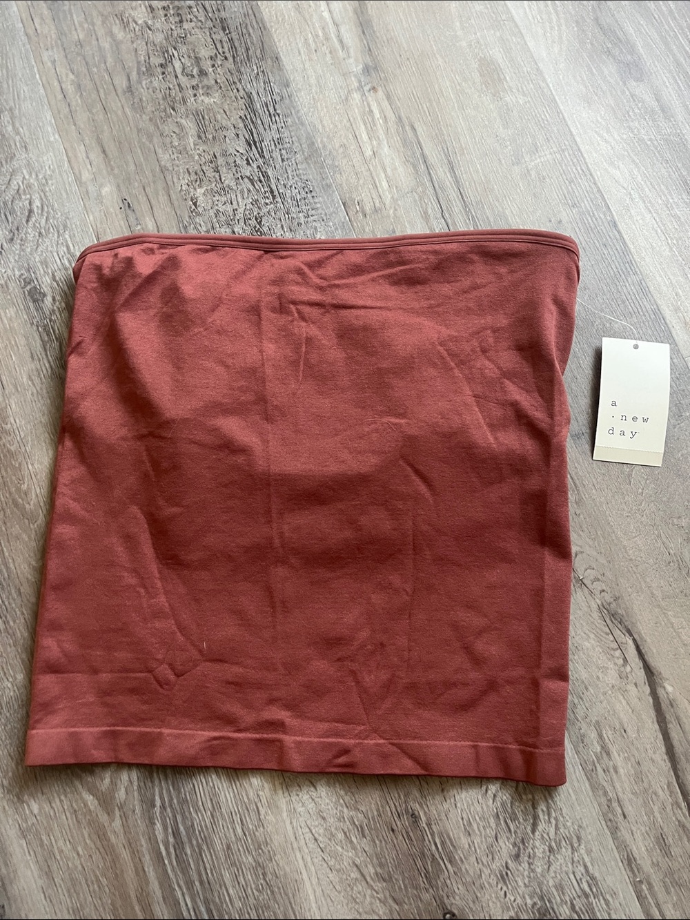 A New Day RUST Tube Top With Built In Bra